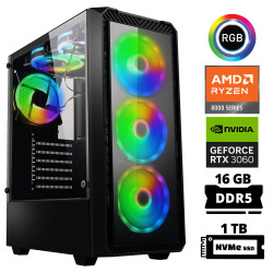 Xaser Delux X10 Ryzen 5 8400F 16GB DDR5 Ram 1TB M.2 NVMe SSD 12GB RTX3060 Masaüstü Oyuncu Bilgisayarı - 1