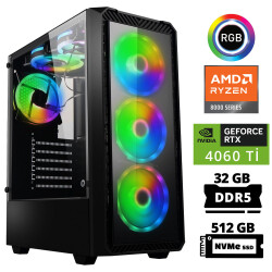 Xaser Delux X23 Ryzen 5 8400F 32GB DDR5 Ram 512GB M.2 NVMe SSD 8GB RTX4060 Ti Masaüstü Oyuncu Bilgisayarı - 1