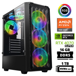 Xaser Delux X36 Ryzen 5 7500F 16GB DDR5 Ram 1TB M.2 NVMe SSD 12GB RTX4070 SUPER Masaüstü Oyuncu Bilgisayarı - 1