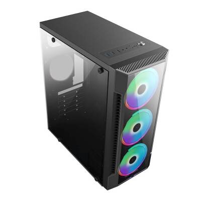 XASER MG3147 3x Rainbow Fan USB 3.0 Powersız ATX Gaming Oyuncu Kasası - 2