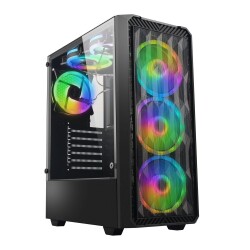 XASER MG8020-M1 4x RGB Fan USB 3.0 500W Mesh Panel ATX Gaming Oyuncu Kasası - 1