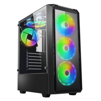 XASER MG8020-M2 4x RGB Fan USB 3.0 Powersız ATX Gaming Oyuncu Kasası - 1