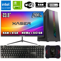 Xaser Xsr1046 i5 10400F 8GB Ram 512GB M.2 NVMe SSD 2GB GT610 Ekran Kartı 23.8