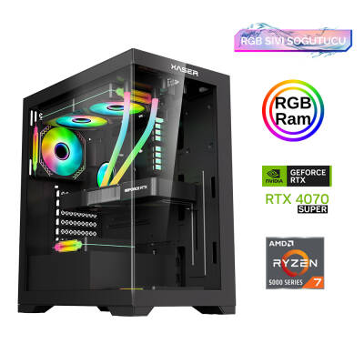 Xaser Xsr867 Ryzen 7 5700x 16GB Ram 512GB M.2 NVMe SSD 12GB RTX4070 SUPER 27